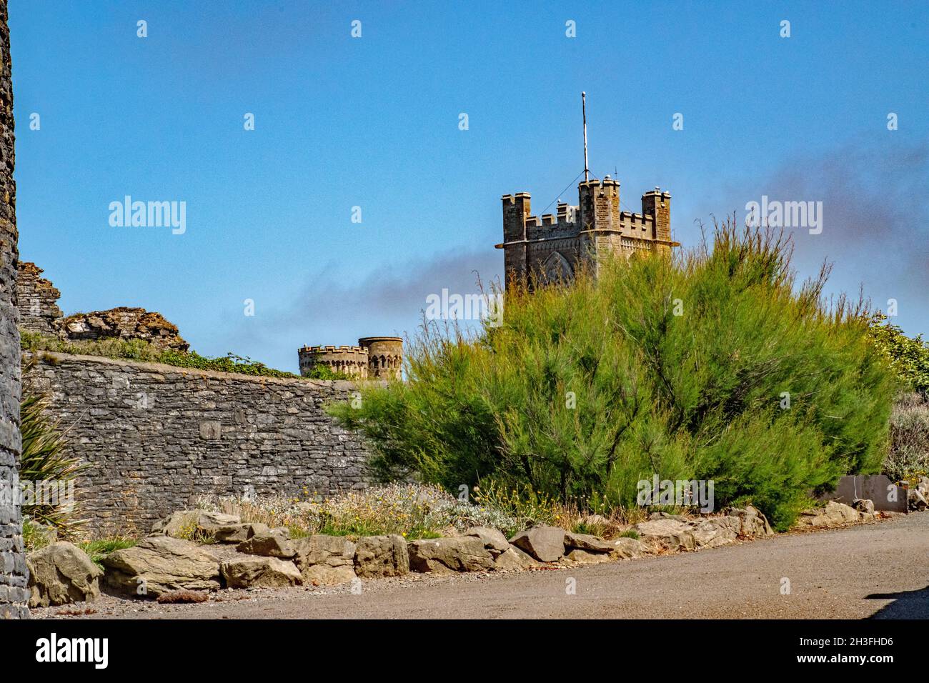 Aberystwyth Castle, (Walisisch: Castell Aberystwyth, Mid Wales. VEREINIGTES KÖNIGREICH Stockfoto