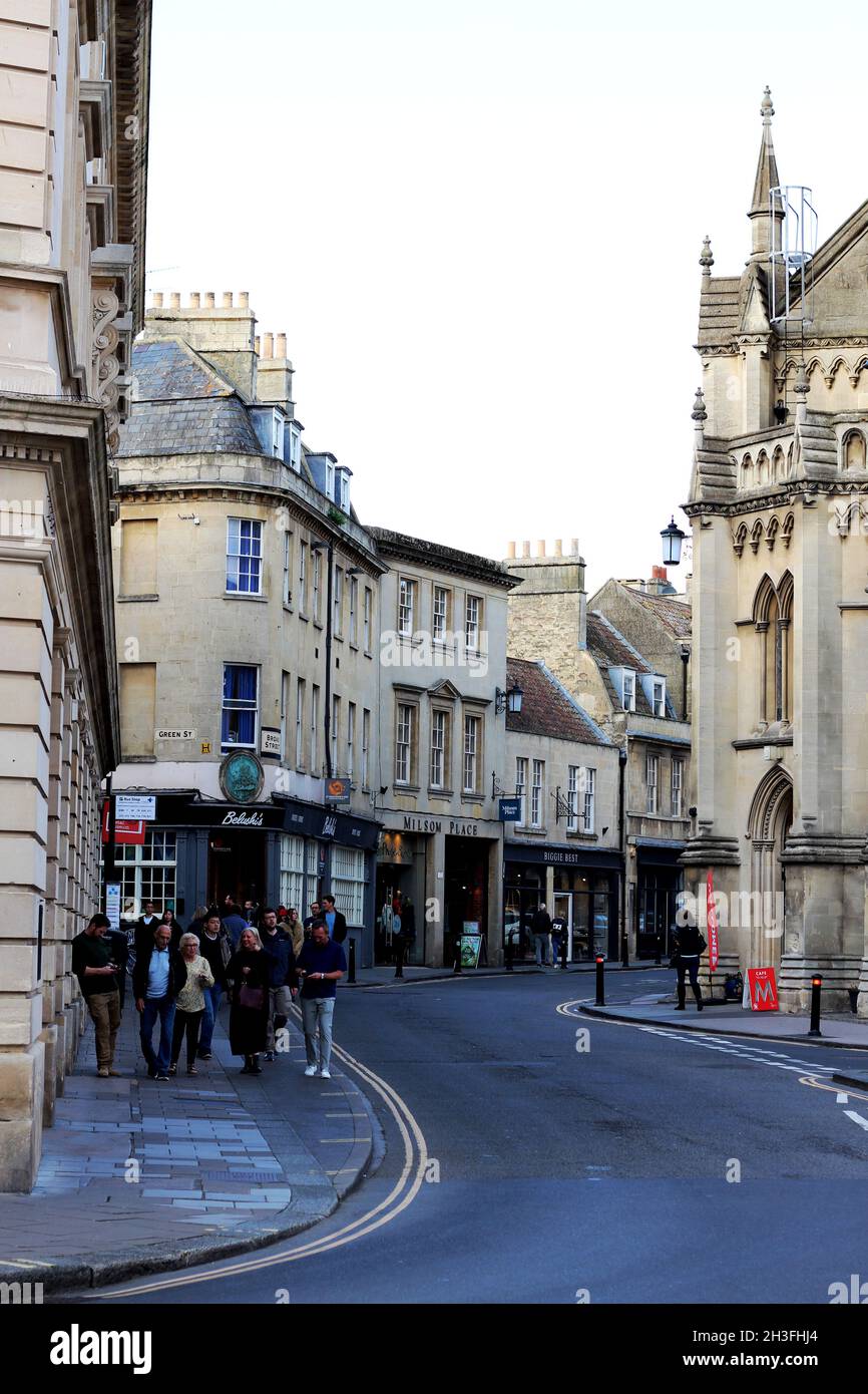 Architektur in Bath, der einzigen Stadt Großbritanniens, die zum Weltkulturerbe gehört Stockfoto