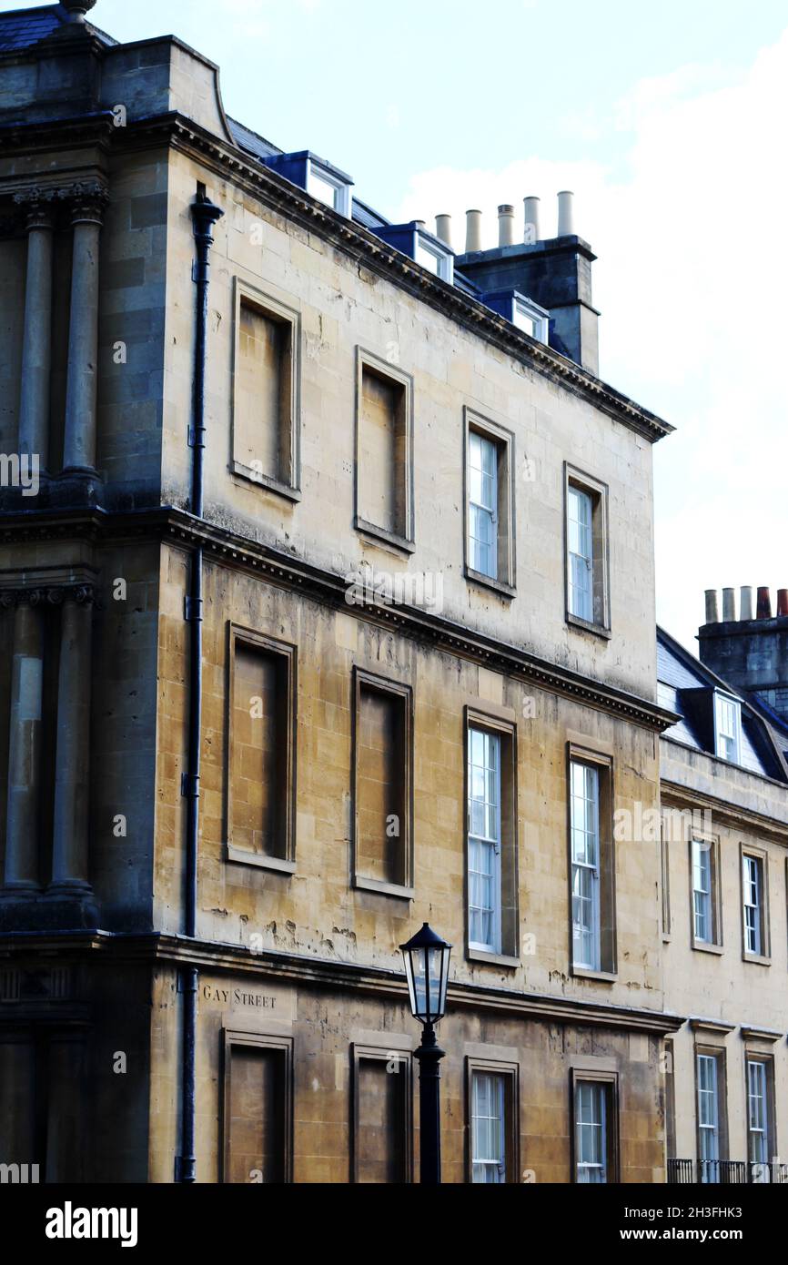 Architektur in Bath, der einzigen Stadt Großbritanniens, die zum Weltkulturerbe gehört Stockfoto