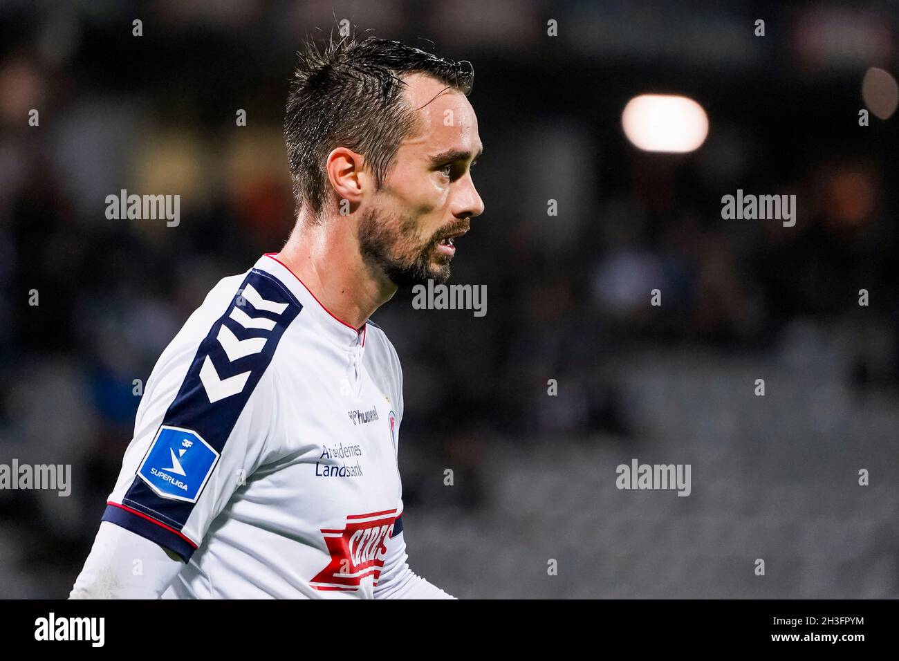 Aarhus, Dänemark. Oktober 2021. Oliver Lund (15) von der AGF beim Sydbank Cup-Spiel zwischen Aarhus GF und Soenderjyske im Ceres Park in Aarhus. (Foto: Gonzales Photo/Alamy Live News Stockfoto