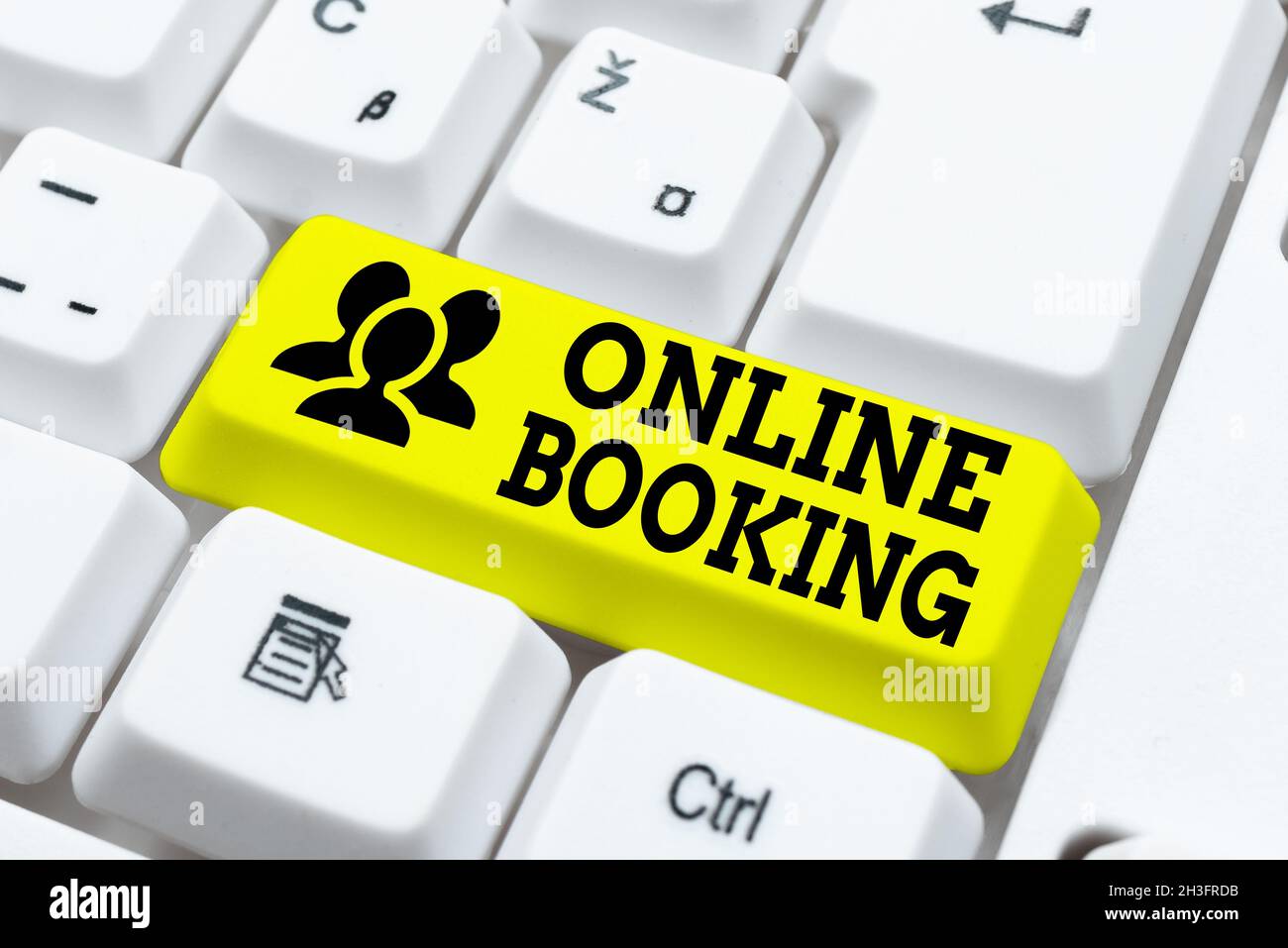 Handschriftentext Online-Buchung. Wort für Reservierung über das Internet Hotel Unterkunft Flugzeug Ticket Schreibschrift Endbenutzer-Lizenzvereinbarung, eingeben Stockfoto