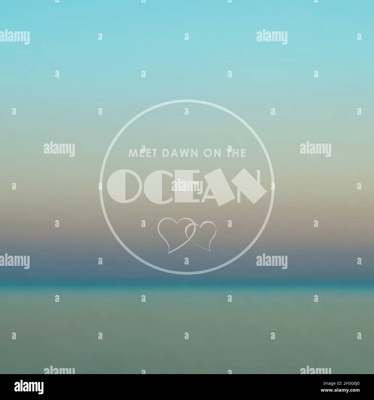 Vorlage mit verschwommenem Hintergrund eines friedlichen Ozeans. Vektorhintergrund Stock Vektor