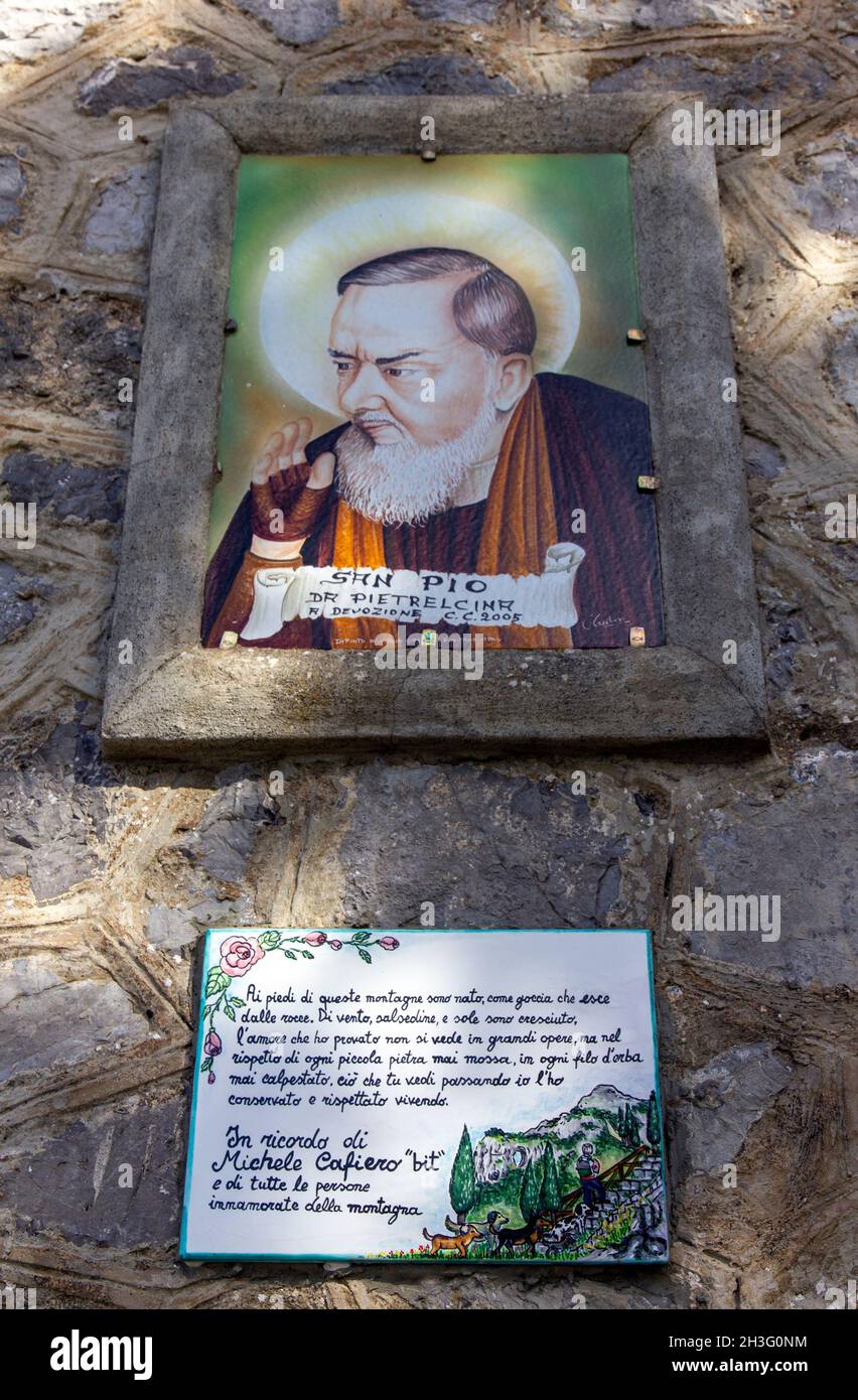 Padre Pio Caserma Forestale Sentiero degli Dei Amalfiküste Italien Stockfoto