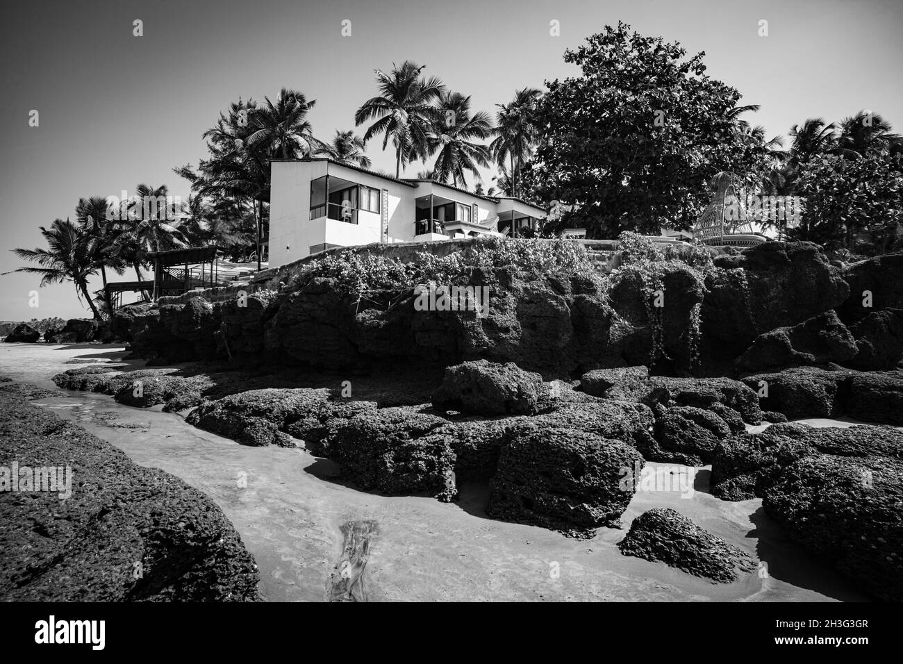 Haus an der Küste des indischen Ozeans Stockfoto