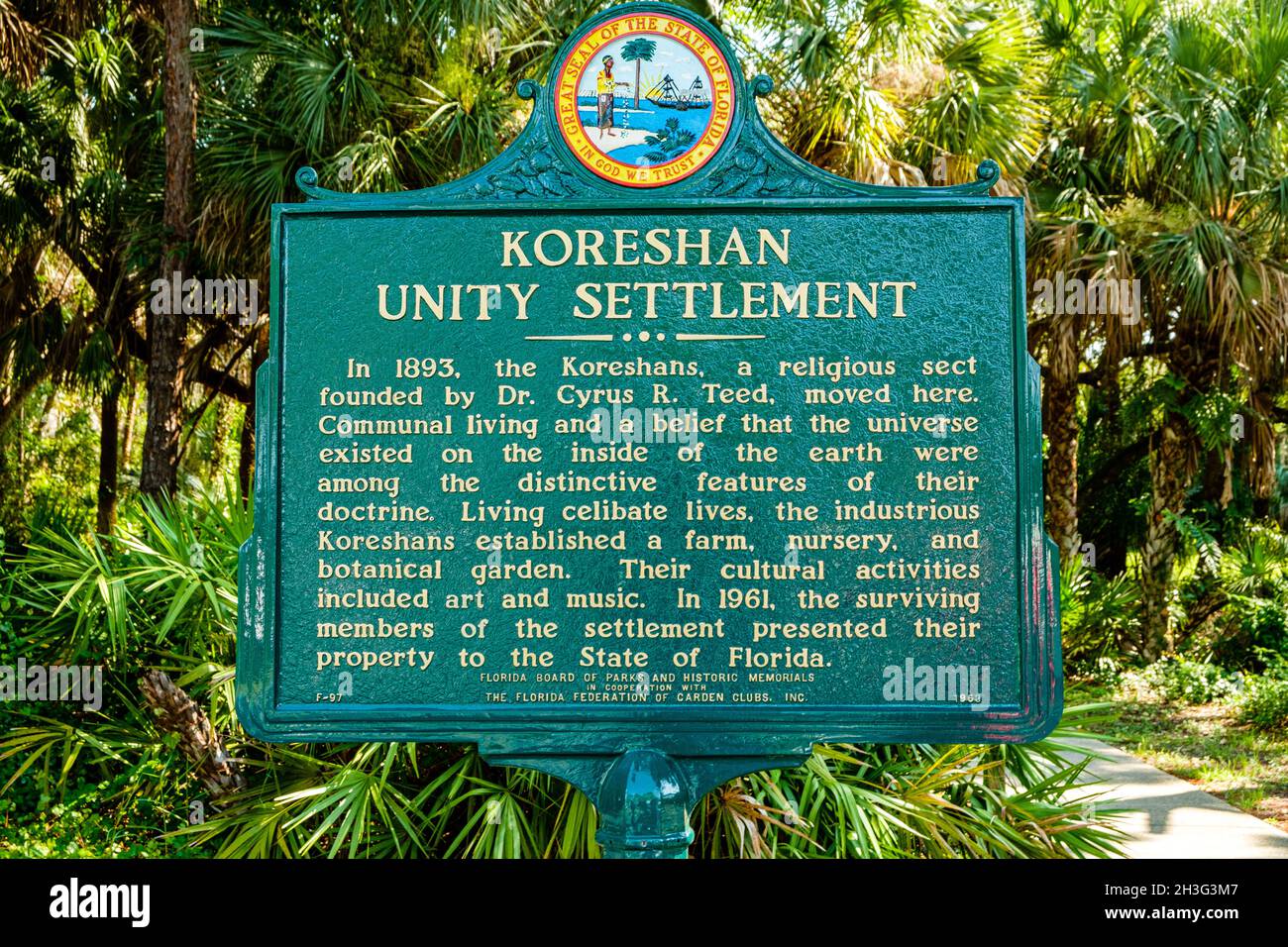 Koreshan State Park, Corkscrew Road, Estero, Florida Stockfoto