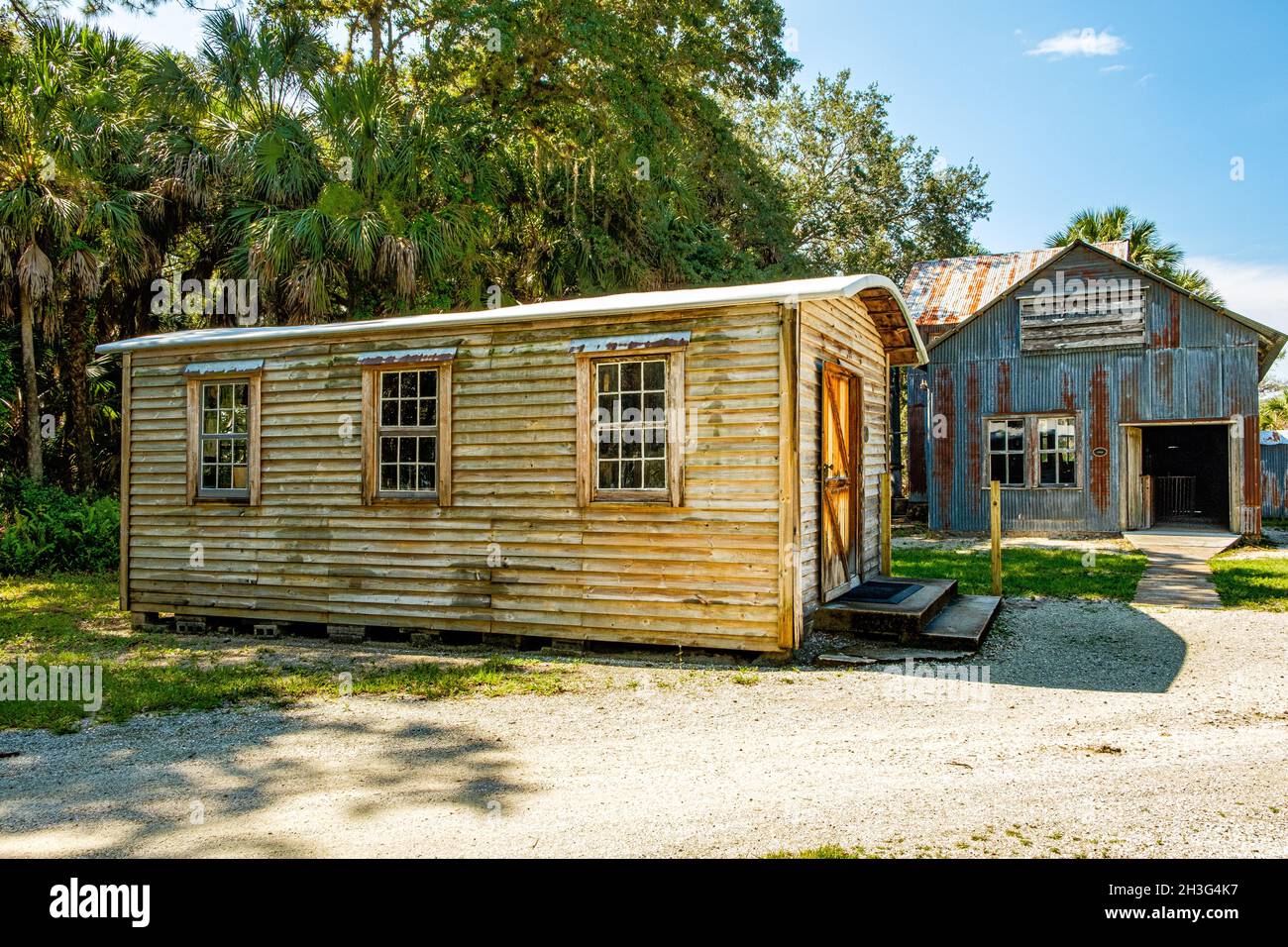 Small Machine Shop, Koreshan State Park, Corkscrew Road, Estero, Florida Stockfoto