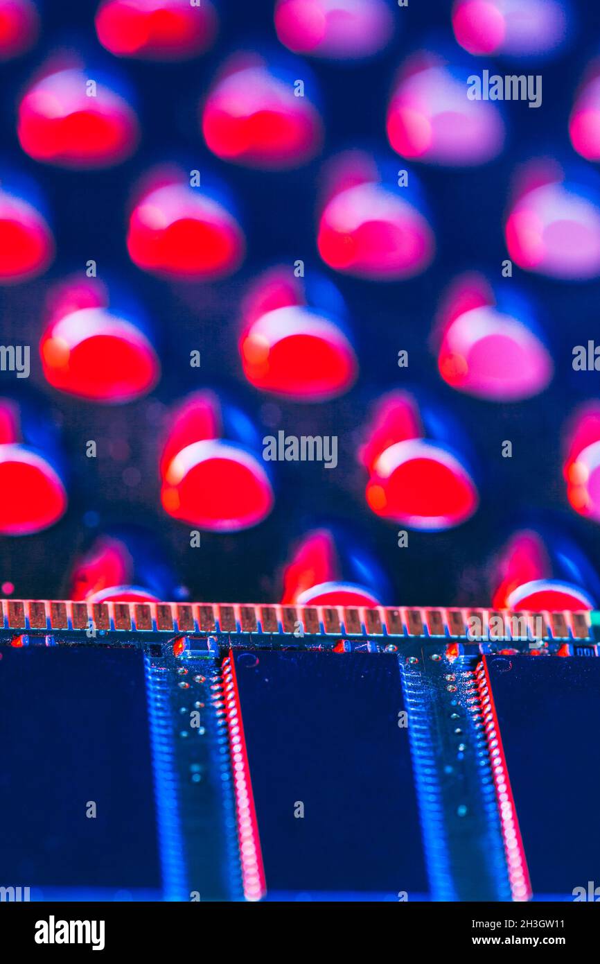 Nahaufnahme des RAM-Speichers (Computer Random Access Memory) Stockfoto