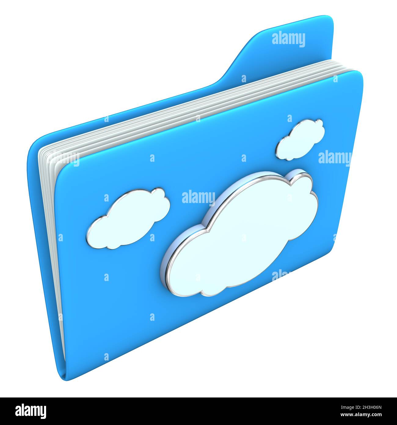 Blue Folder Cloud Stockfoto