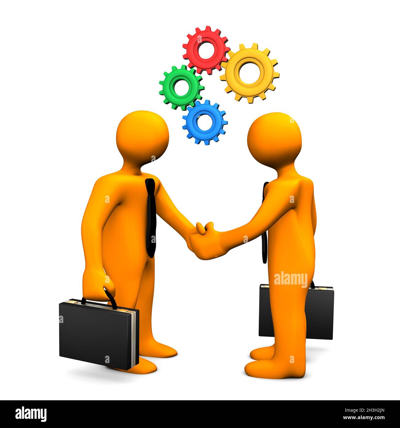 Handshake-Getriebe Stockfoto