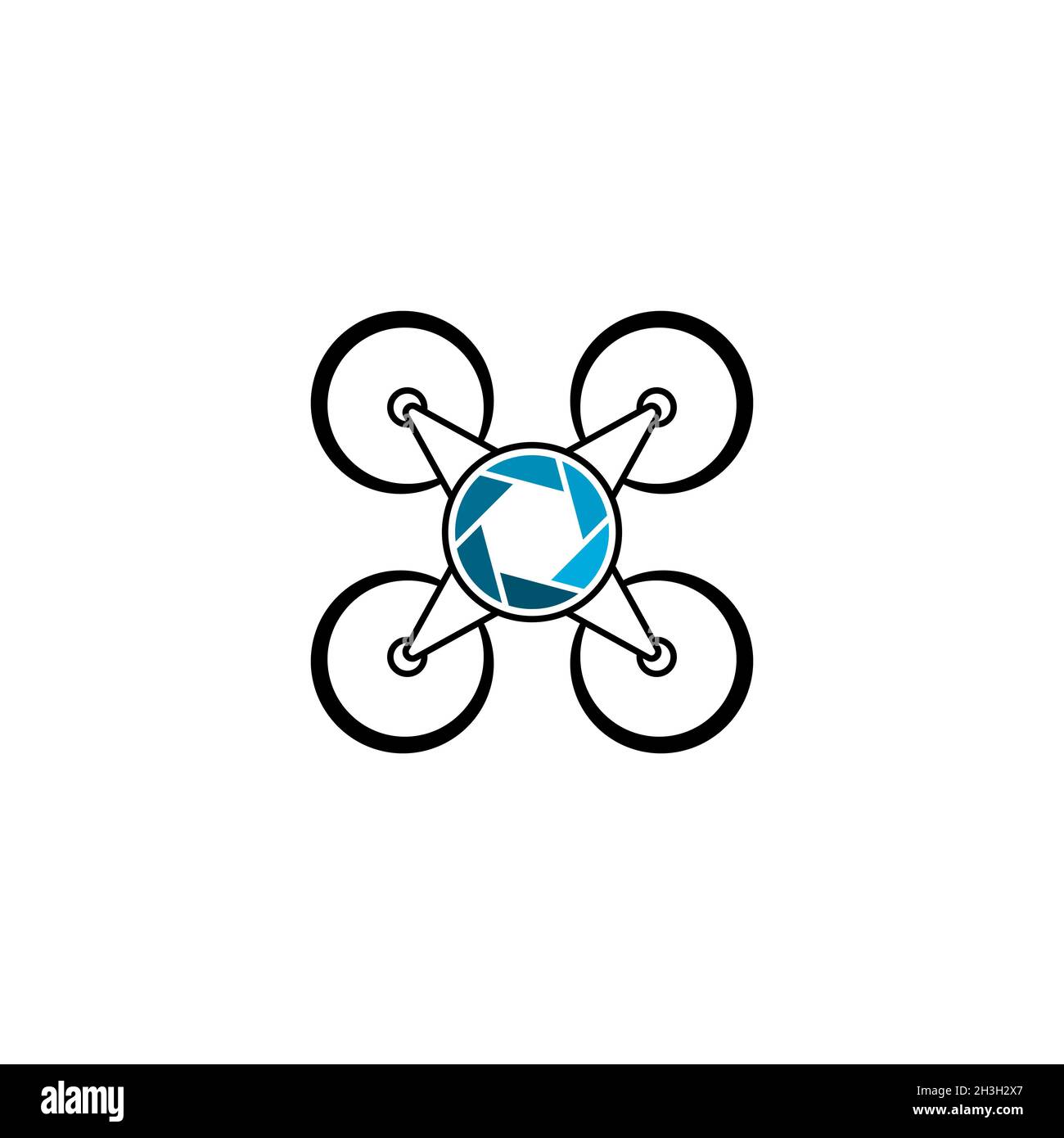 Vorlage zur Illustration des Designs von Drohnen-Vektorsymbole Stockfoto