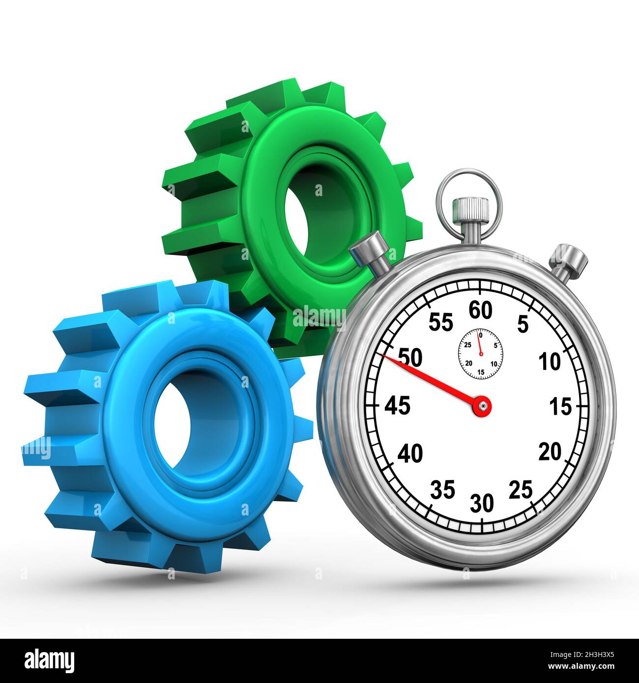 Zahnräder Stoppuhr Stockfoto