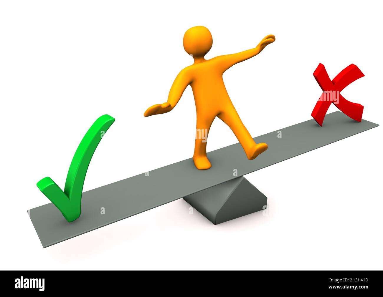 Balance Right False Stockfoto