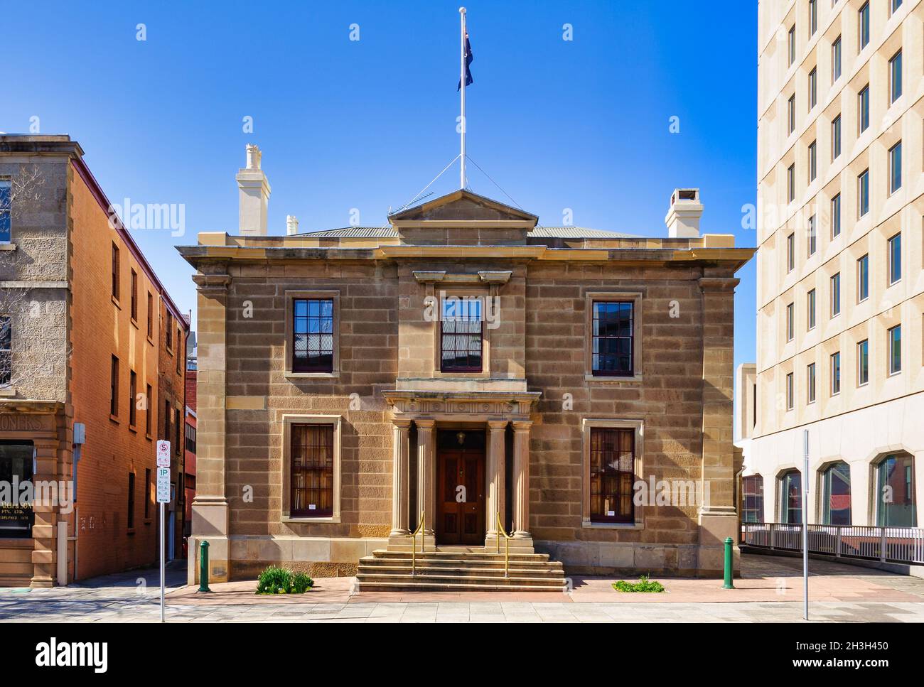 Macquarie Manor Hotel in einem denkmalgeschützten Gebäude aus dem Jahr 1875 im Herzen des historischen Geschäftsviertels von Hobart - Hobart, Tasmanien, Australien Stockfoto