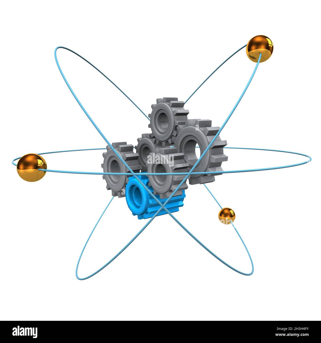 Atomare Zahnräder Stockfoto