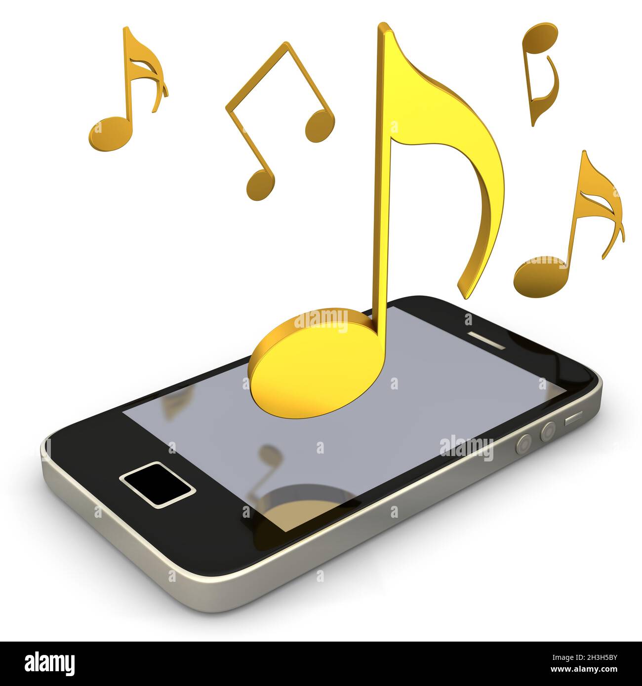 Smartphone-Musiknotizen Stockfoto