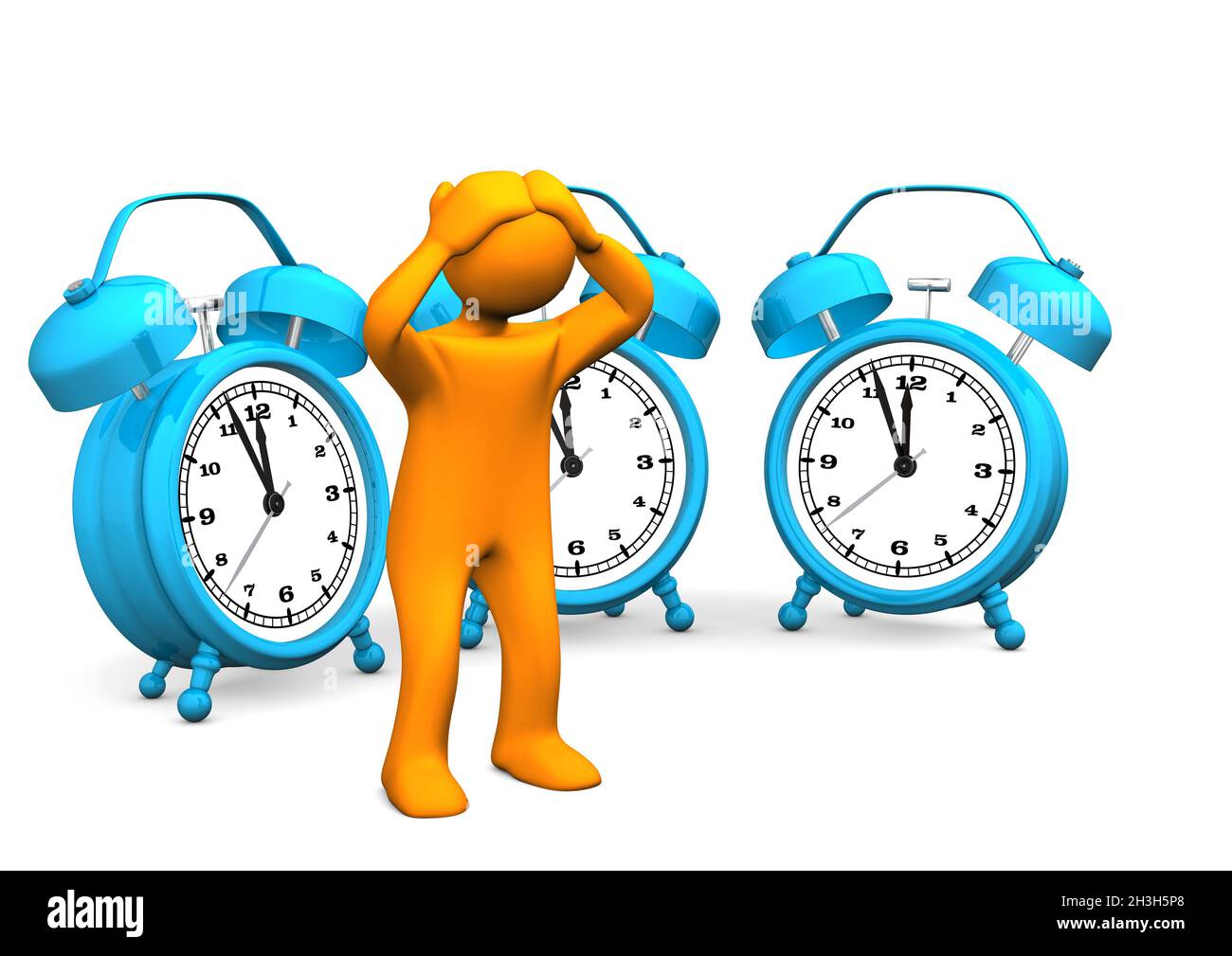 Blaue Alarmmelder für menschl. Darstellungsobjekt Stockfoto