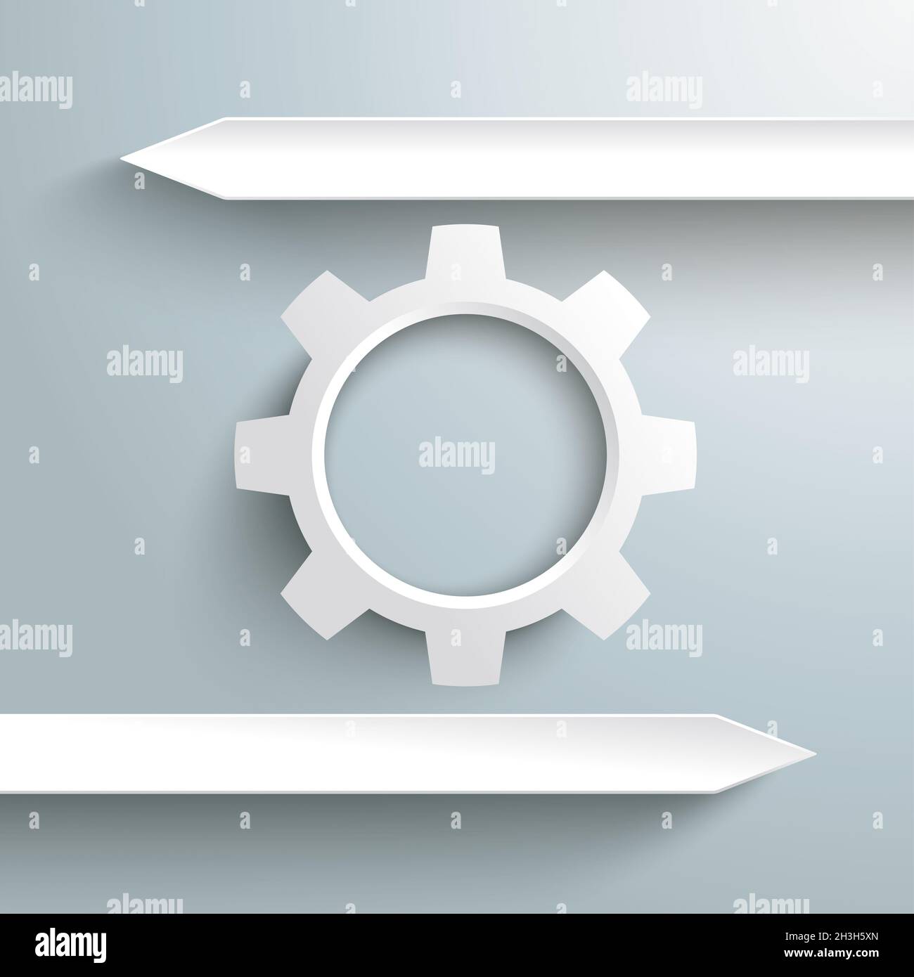 Zwei weiße Pfeile White Gear PIAD Stockfoto