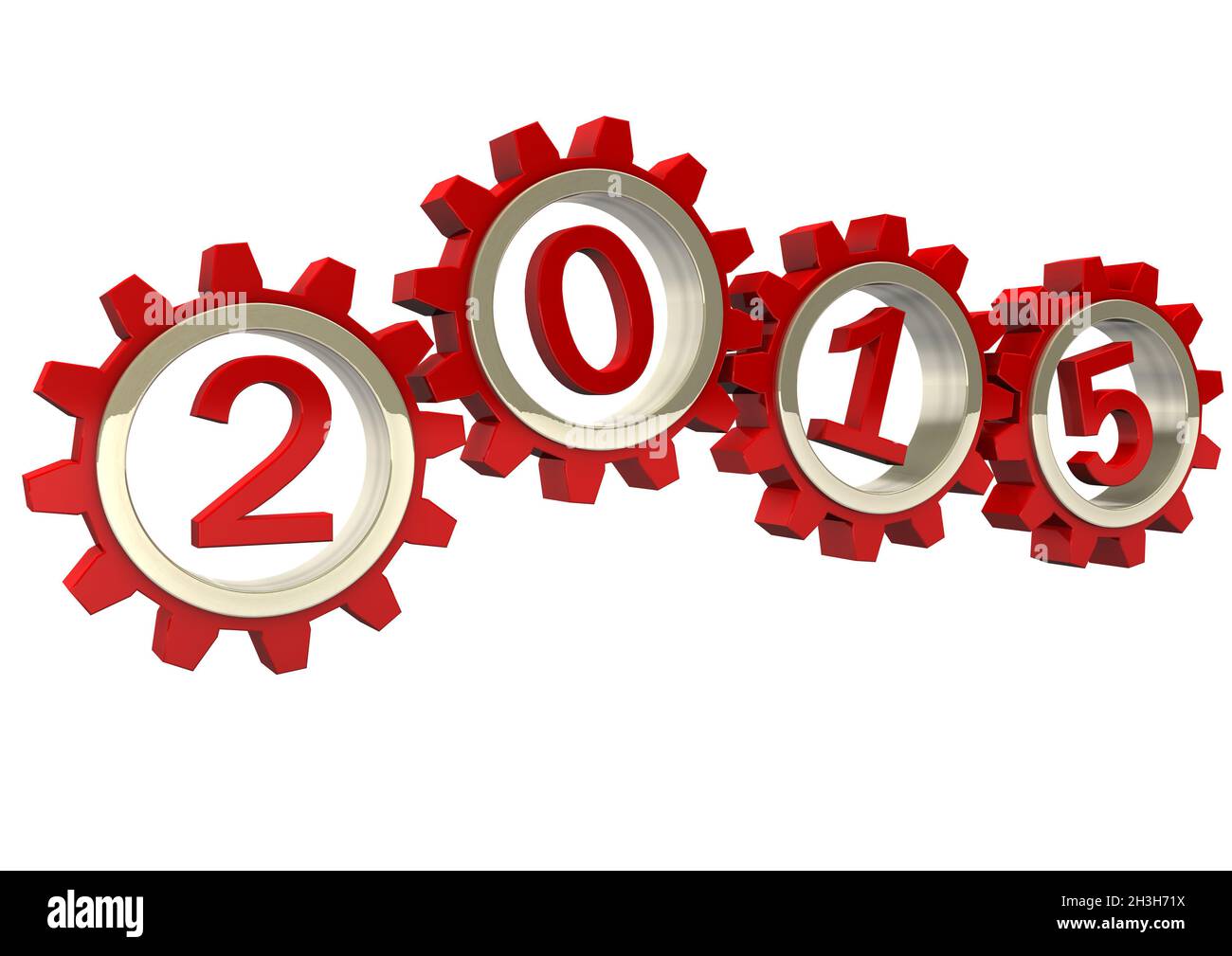 2015 Rote Zahnräder Stockfoto