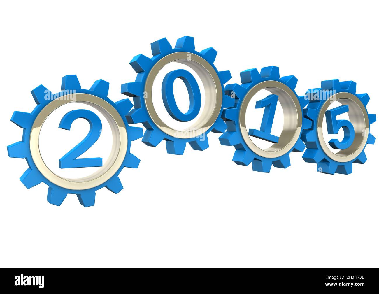 2015 Blaue Zahnräder Stockfoto