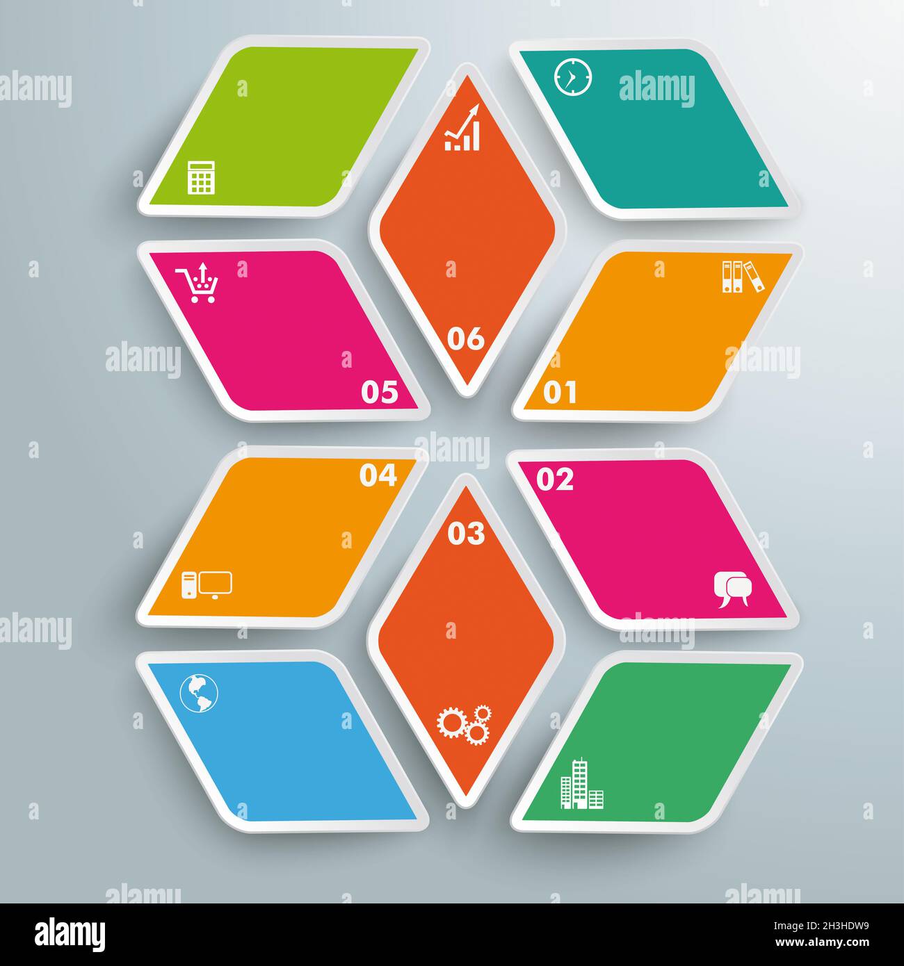 Rautenstücke 10 Optionen Infografik PIAD Stockfoto