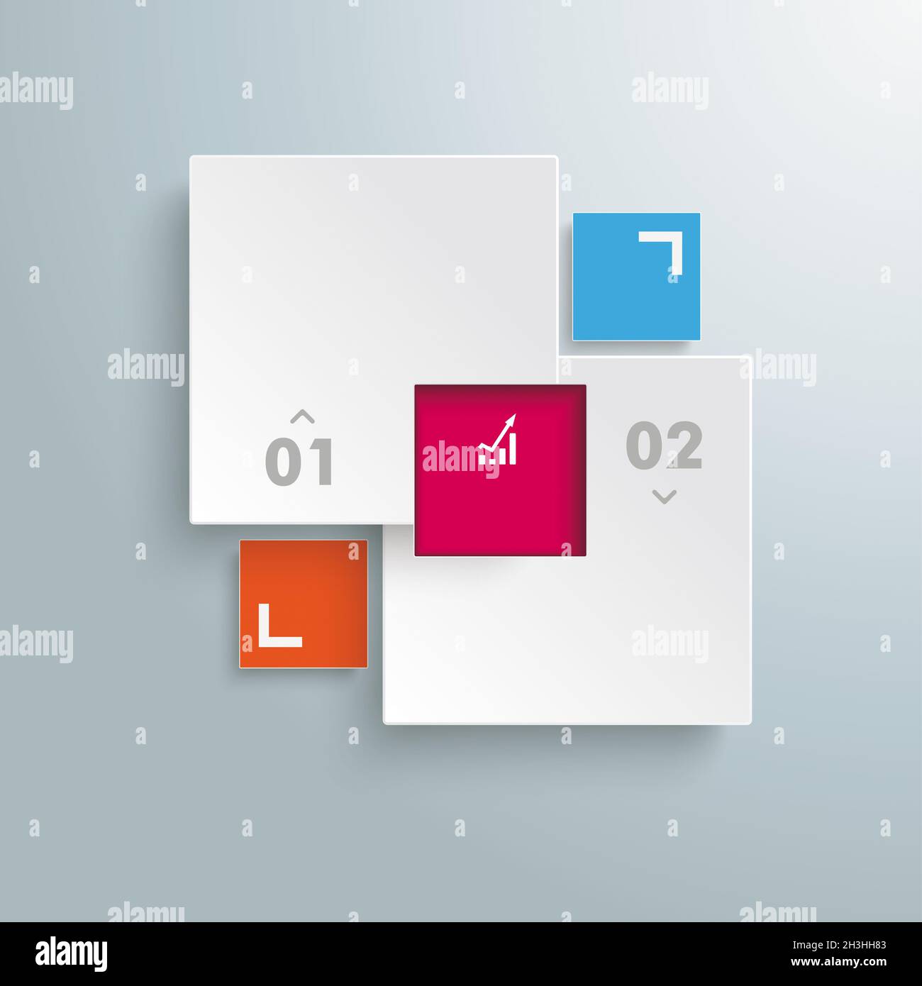 Rechtecke E-Commerce-Vorlage 2 Optionen PIAD Stockfoto