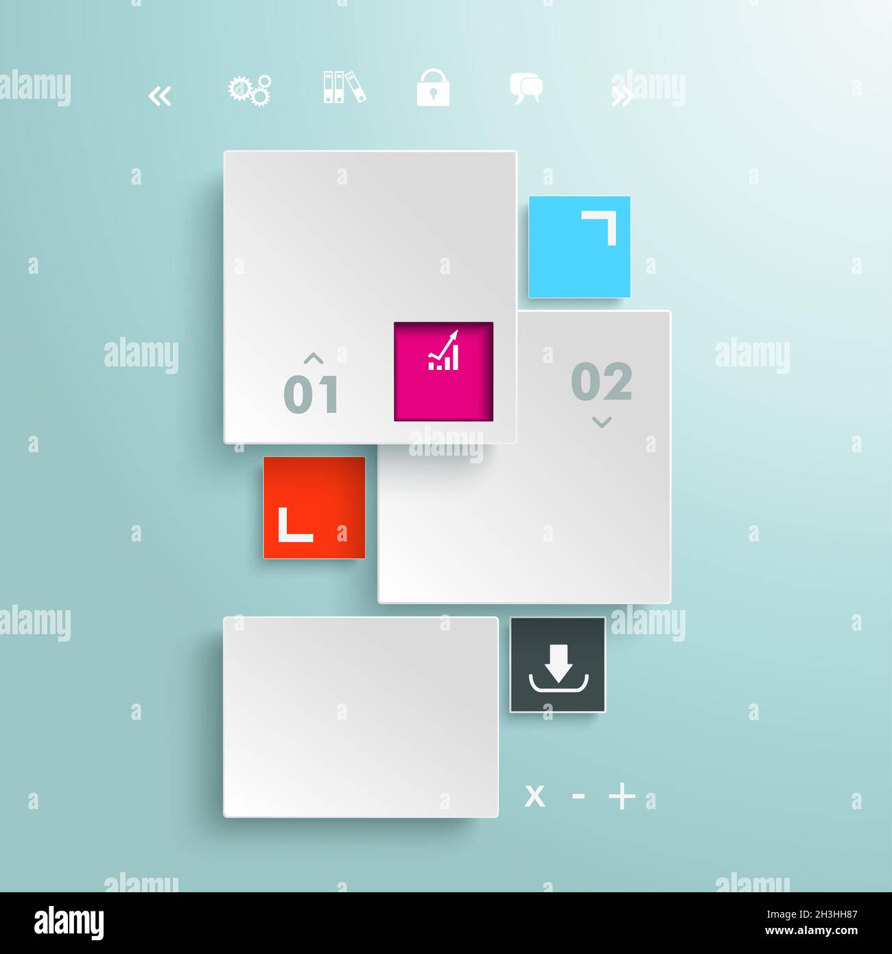 Rechtecke E-Commerce-Vorlage 2 Optionen zusätzliche PIAD Stockfoto