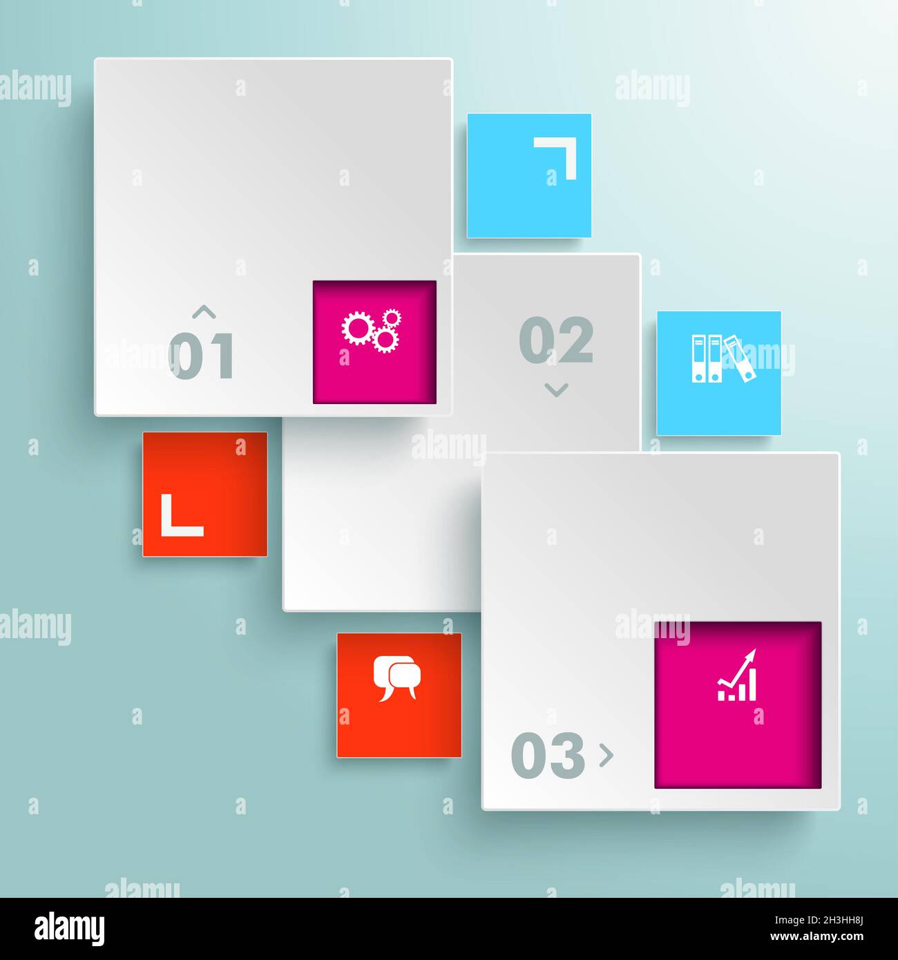 Rechtecke E-Commerce-Vorlage 3 Optionen PIAD Stockfoto