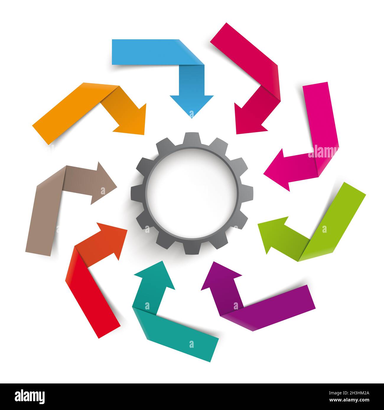 Gear 9 Broken Arrows White Background PIAD Stockfoto