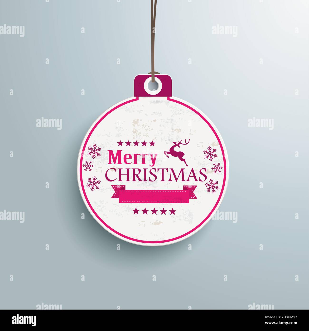 Weiße Weihnachtskugel Preisaufkleber PIAD Stockfoto