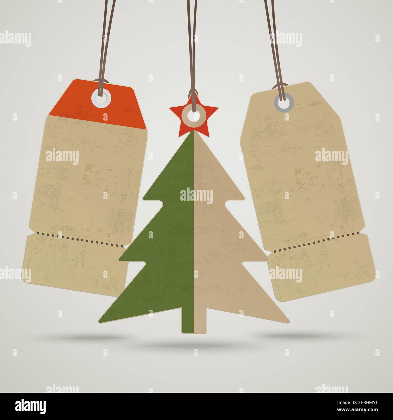 3 Vintage Christmas Sale Preis Aufkleber PIAD Stockfoto