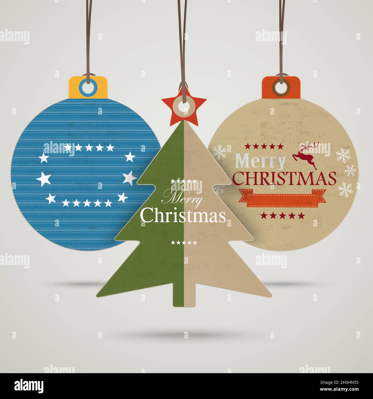 3 Weihnachtskugel Preisaufkleber PIAD Stockfoto