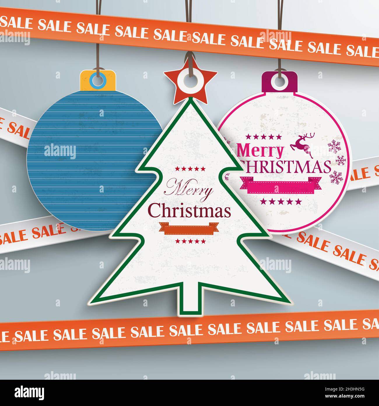 Sale Sticker Lines Weihnachtsbaum Preis Sticker PIAD Stockfoto