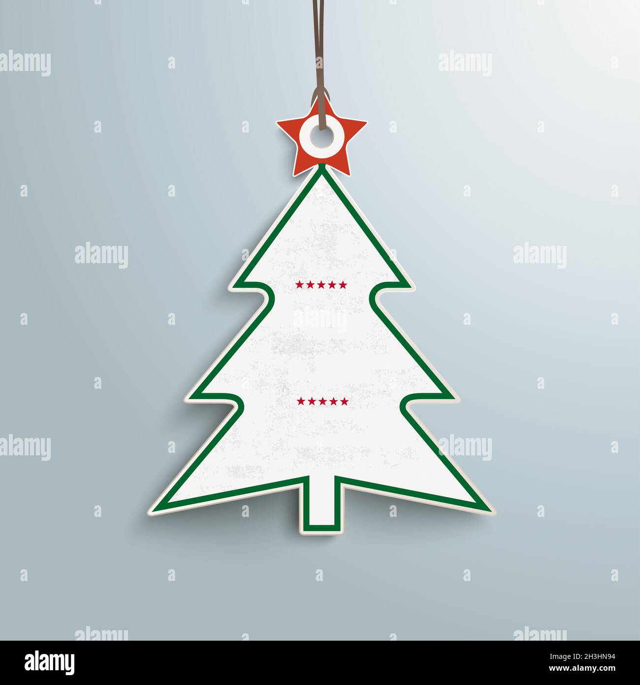 Weisser Weihnachtsbaum Preisaufkleber PIAD Stockfoto