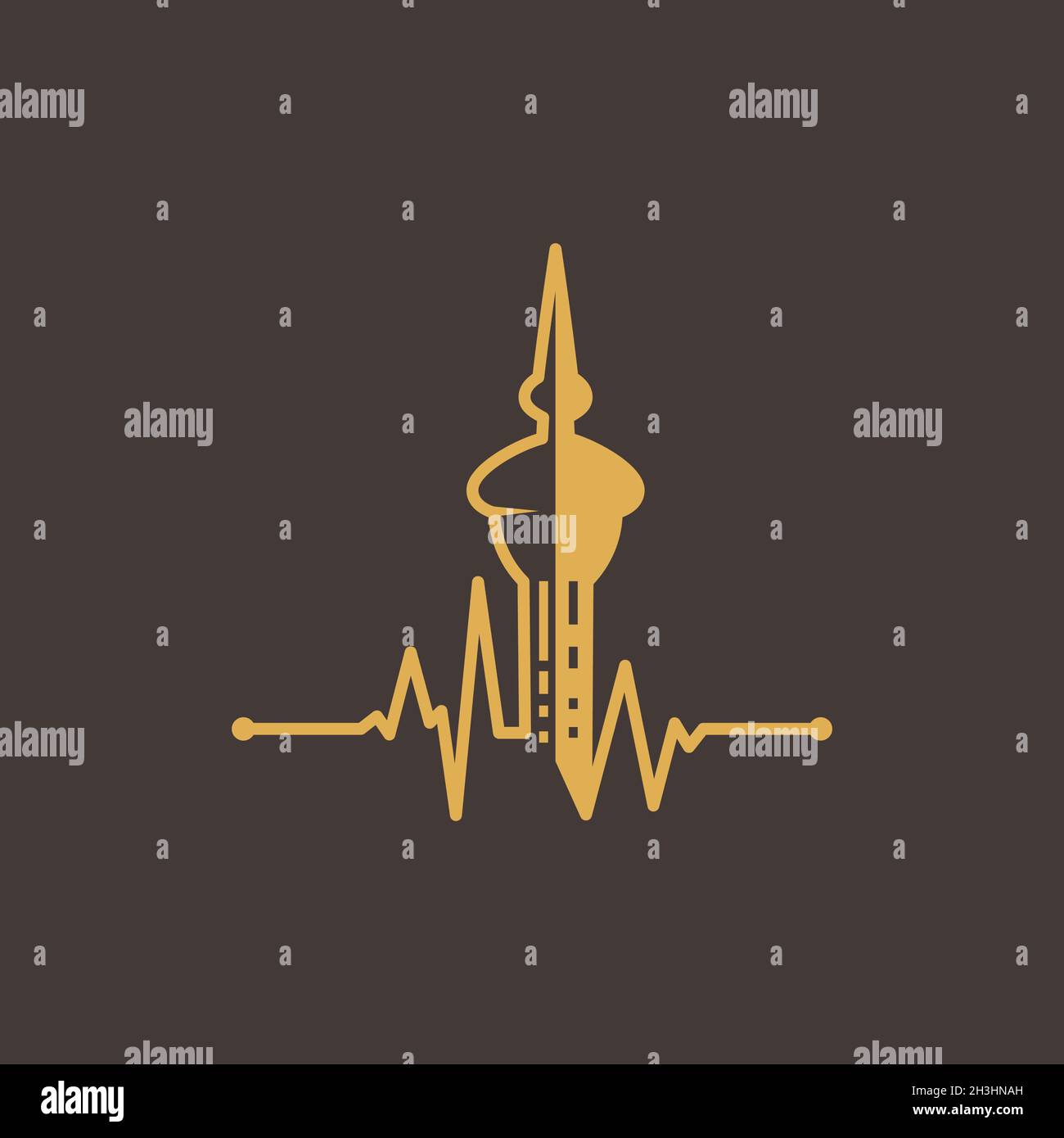 Pulse Tower-Symbol auf weißem Hintergrund aus der Gebäudesammlung isoliert. Tower Icon trendiges und modernes Tower Symbol. Vektorgrafik EPS.8 EPS.10 Stock Vektor