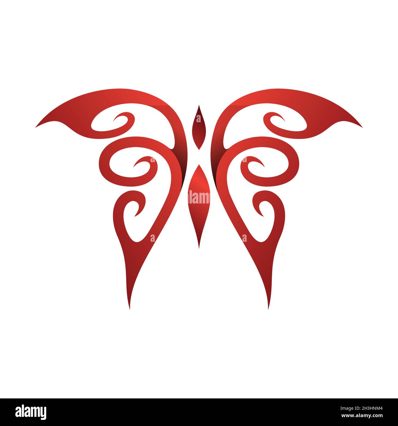 Tribal Butterfly Symbol isoliert auf weißem Hintergrund. Schmetterling Symbol trendy und modern Symbol. Vektorgrafik EPS.8 EPS.10 Stock Vektor