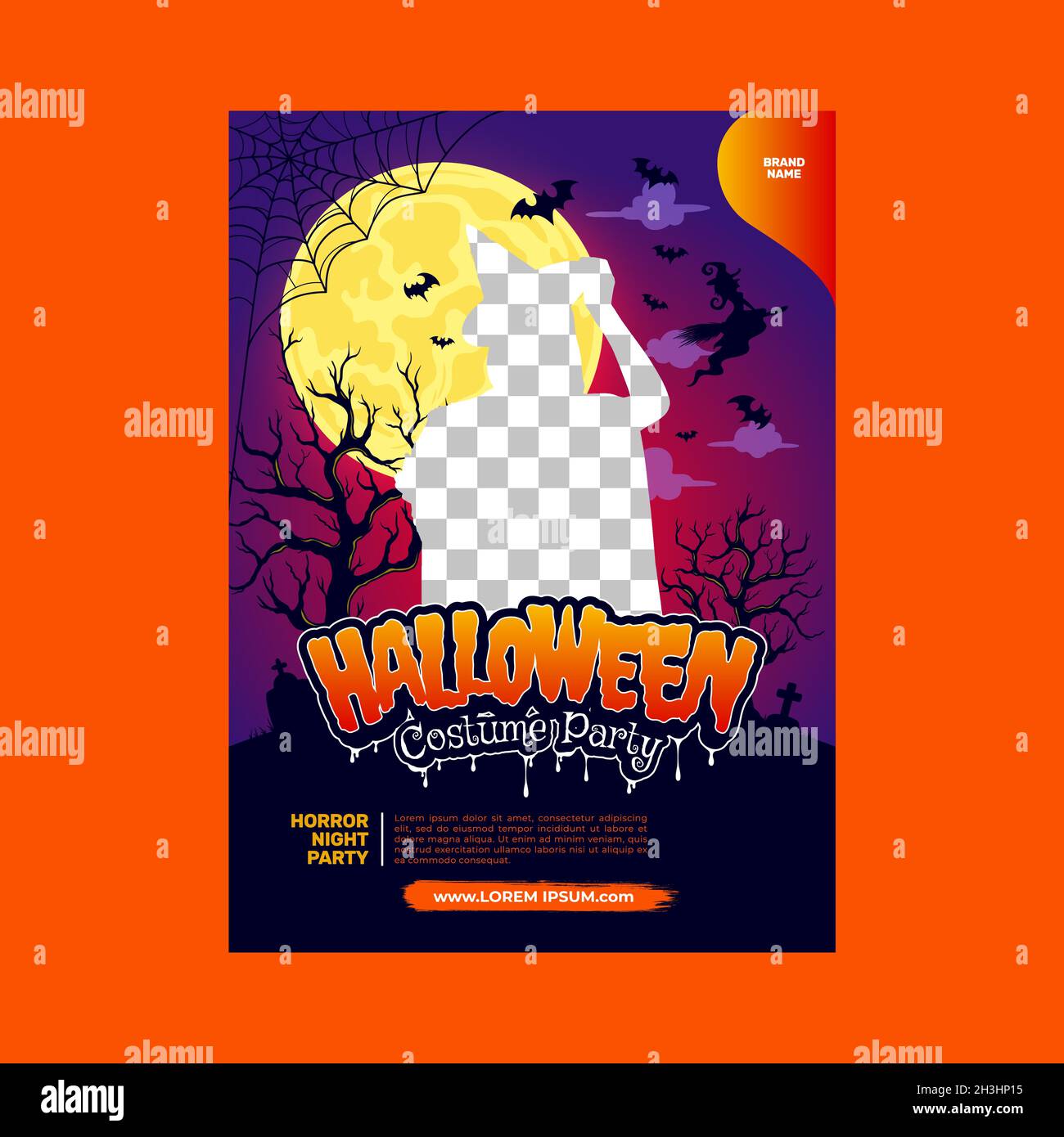 Handgezeichnete halloween Party vertikale Poster Vorlage Stock Vektor