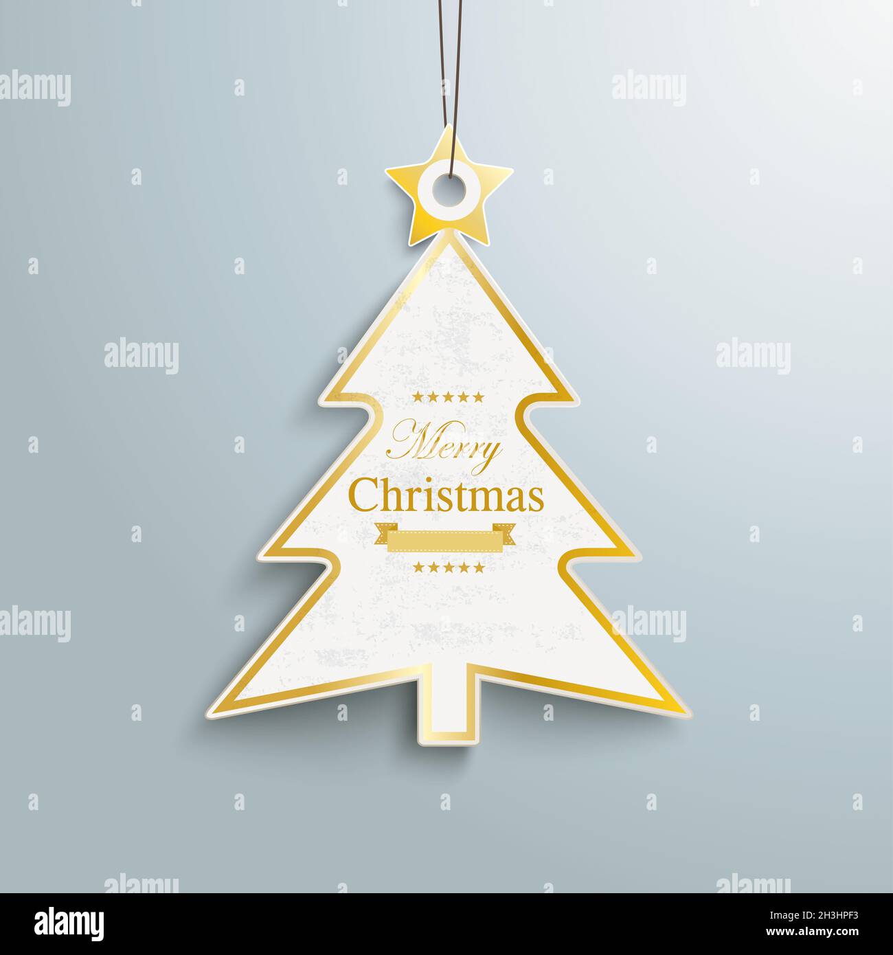 Preisaufkleber Golden Christmas Tree PIAD Stockfoto