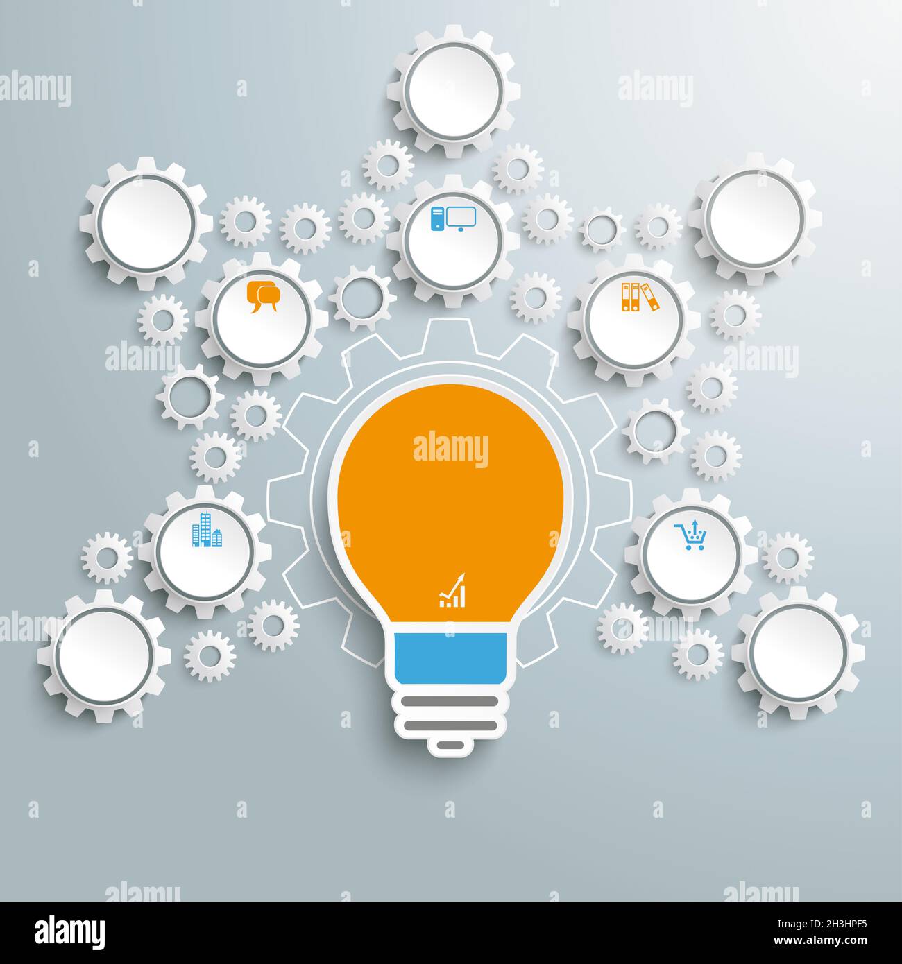 Infografik Big Gear Machine PIAD Stockfoto