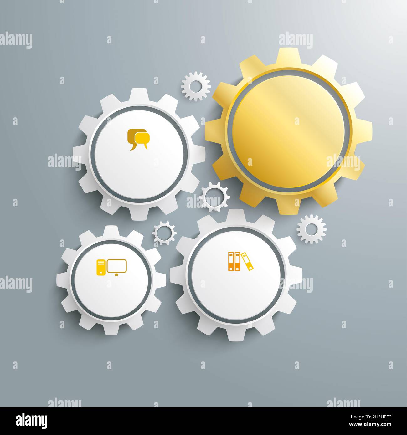 Golden Gear Machine PIAD Stockfoto