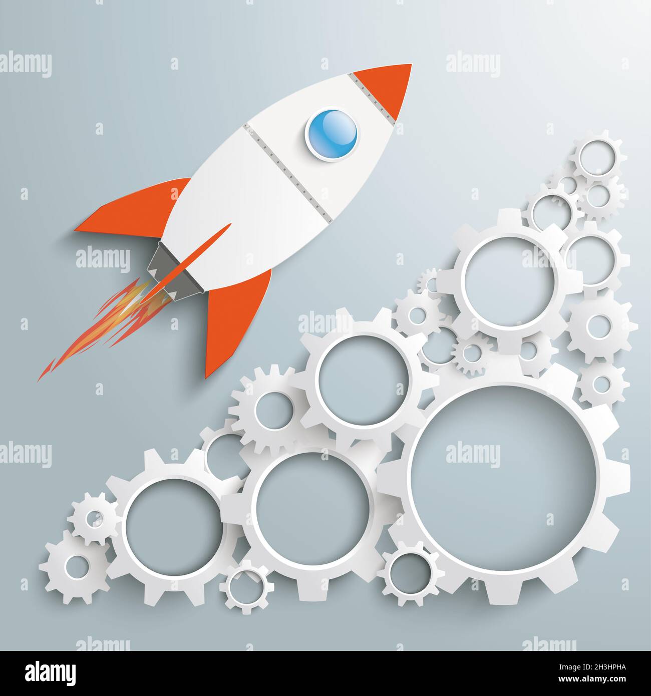 Gear Machine Growth Rocket PIAD Stockfoto