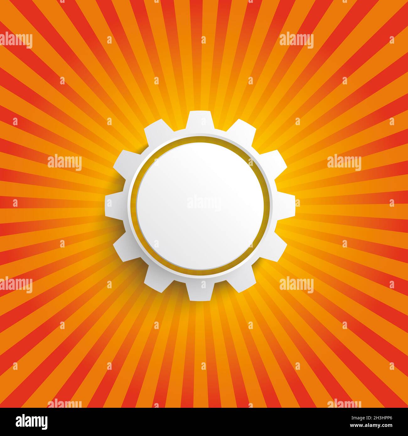 White Gear Retro Sun PIAD Stockfoto