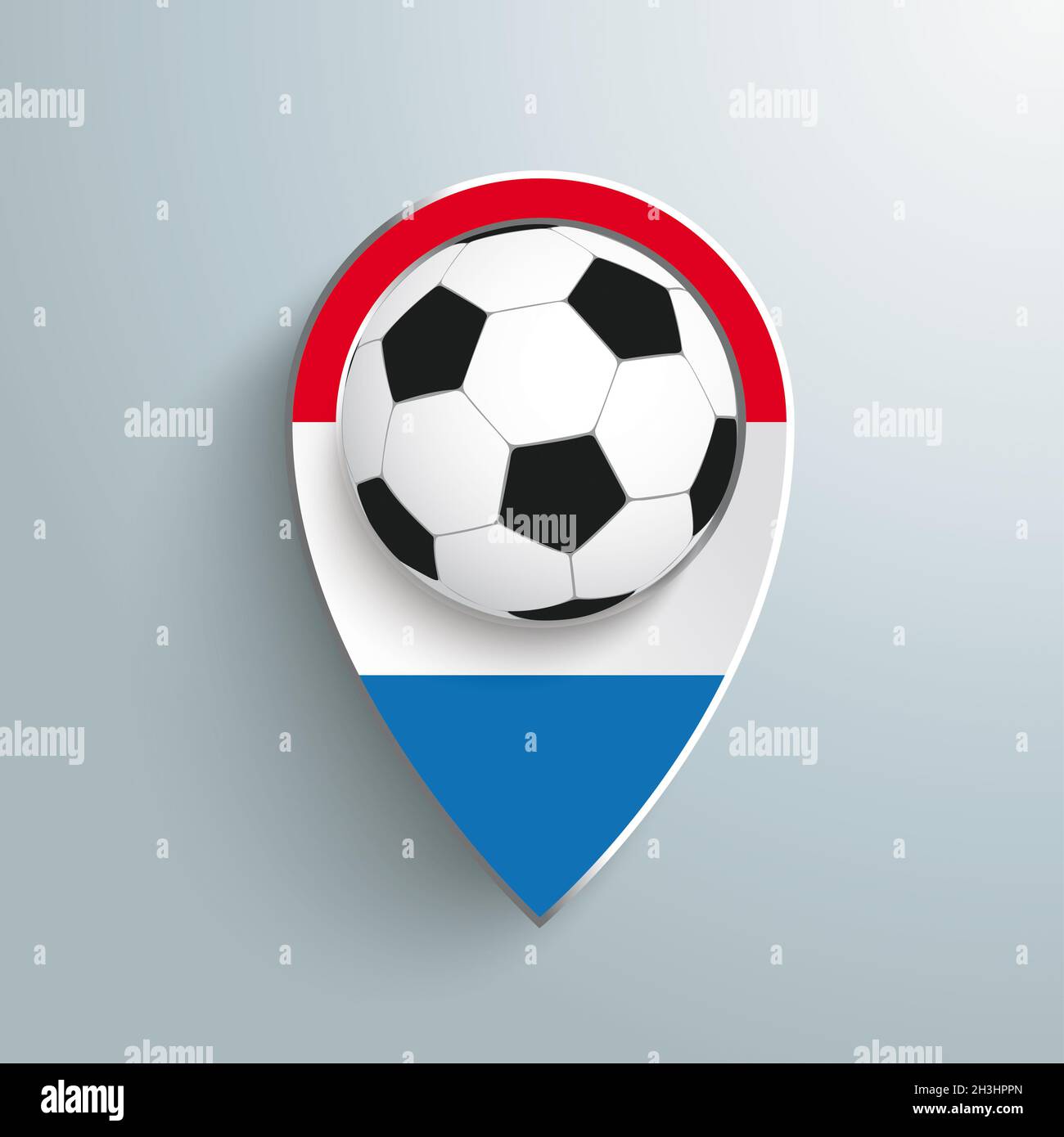 Standortmarkierung Niederlande Fußball Stockfoto