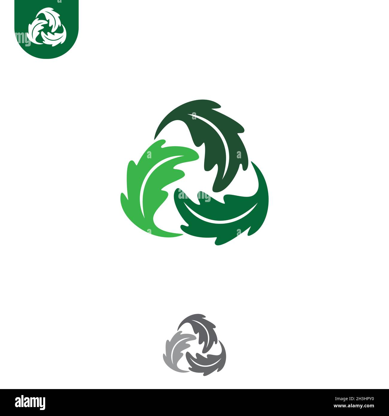 Eichenblatt-Form ein Recycling-Symbol für Element-Design. Vektorgrafik EPS.8 EPS.10 Stock Vektor