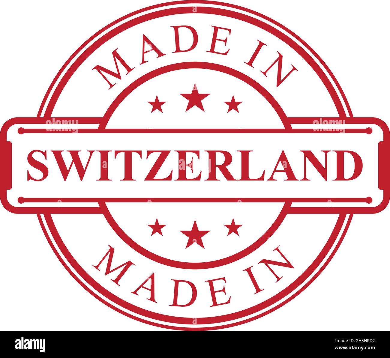 Made in Switzerland Label Icon mit rotem Farbemblem auf weißem Hintergrund.  Vektor-Qualität Logo Emblem Design-Element. Vektorgrafik EPS.8 EPS  Stock-Vektorgrafik - Alamy