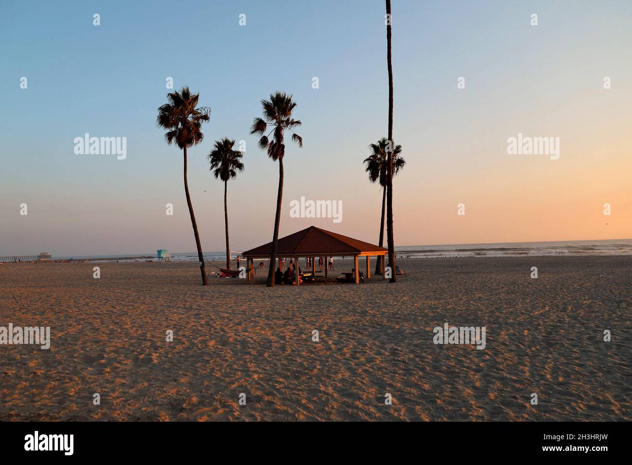 Pavillon Am Oceanside, California Beach Stockfoto