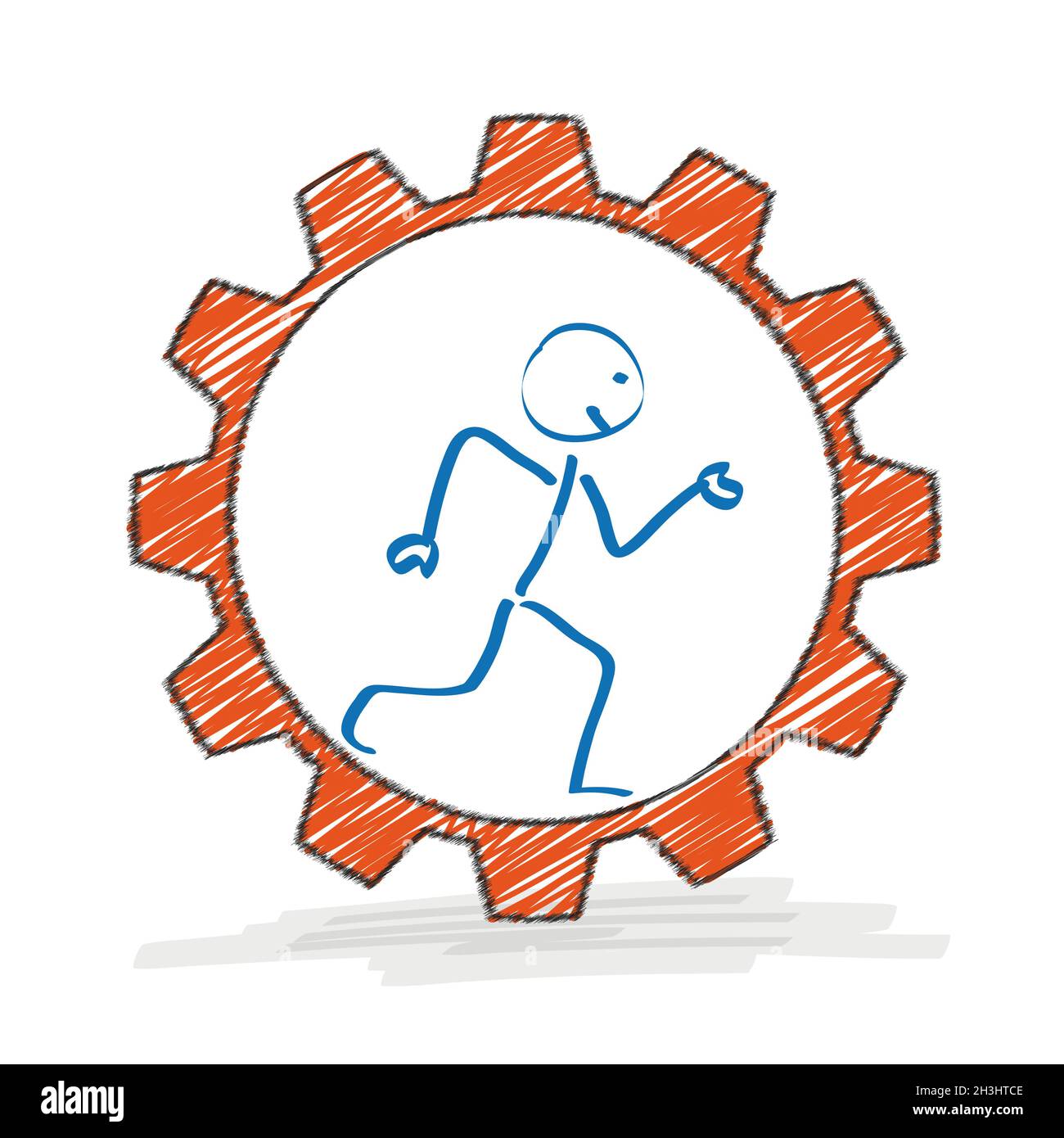 Stickman Big Gear Stockfoto