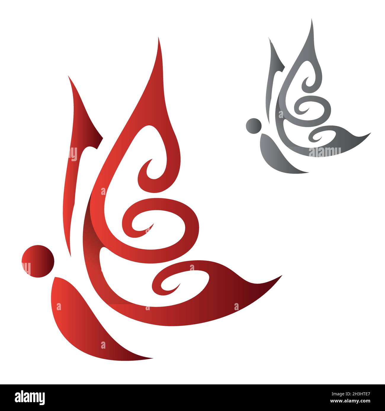 Tribal Butterfly Symbol isoliert auf weißem Hintergrund. Schmetterling Symbol trendy und modern Symbol. Vektorgrafik EPS.8 EPS.10 Stock Vektor