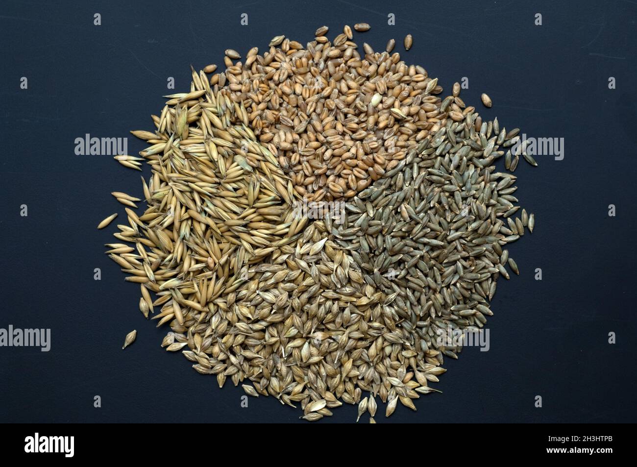 Getreidesorten; Getreide; Getreidekörner; Stockfoto