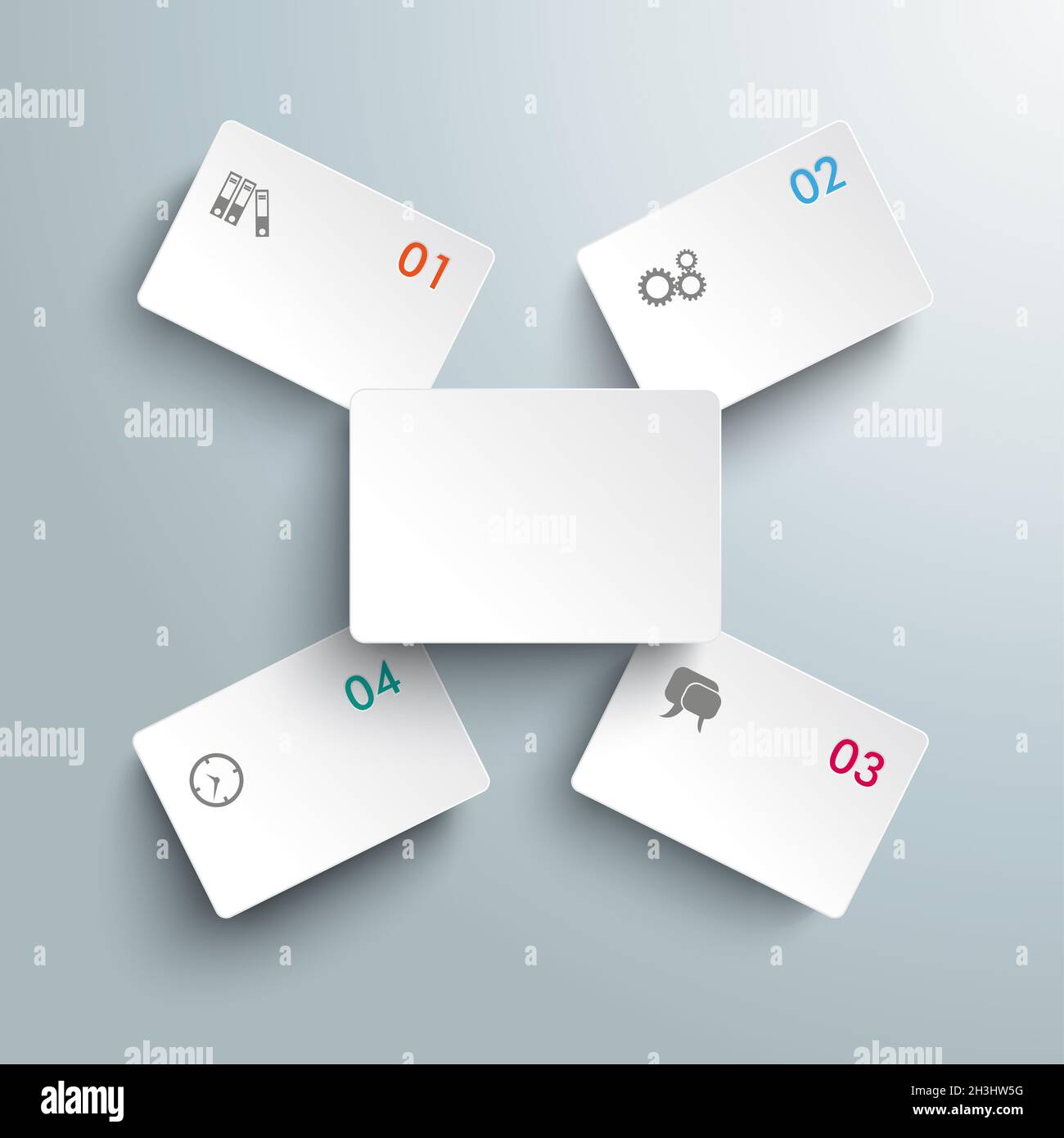 Abstrakte weiße Rechtecke Kreuz Infografik PIAD Stockfoto