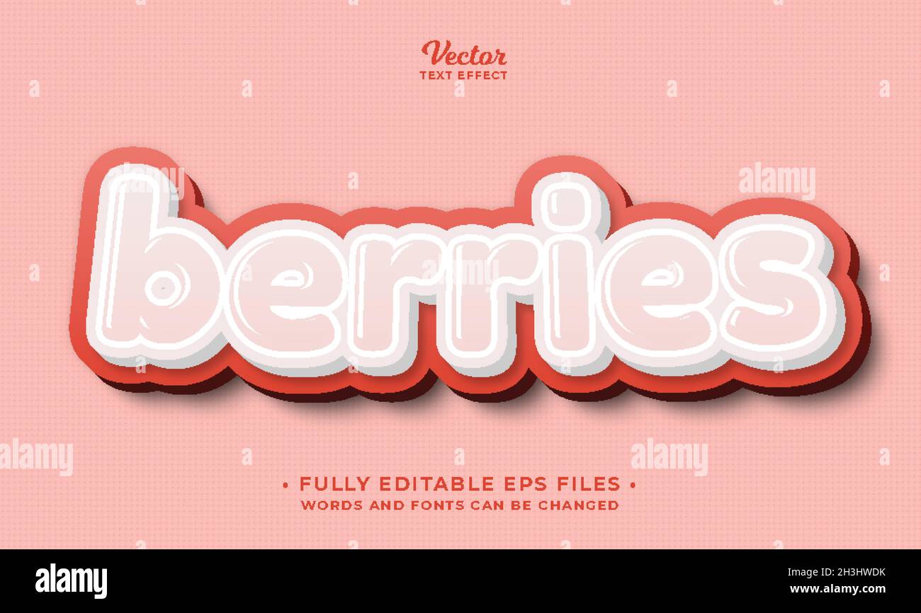 Berries Text Effekt editierbar eps cc Stock Vektor